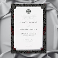 Elegant Vintage Gothic Moody Botanical Wedding