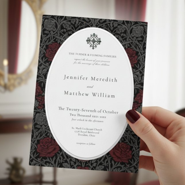 Elegant Vintage Gothic Moody Botanical Wedding (Elegant Vintage Gothic Moody Botanical Wedding Invitation)