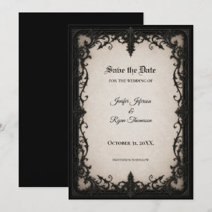 Elegant Vintage Gothic Save the date invitation
