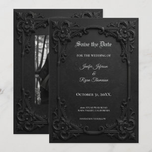 Elegant vintage Gothic wedding save the date Announcement