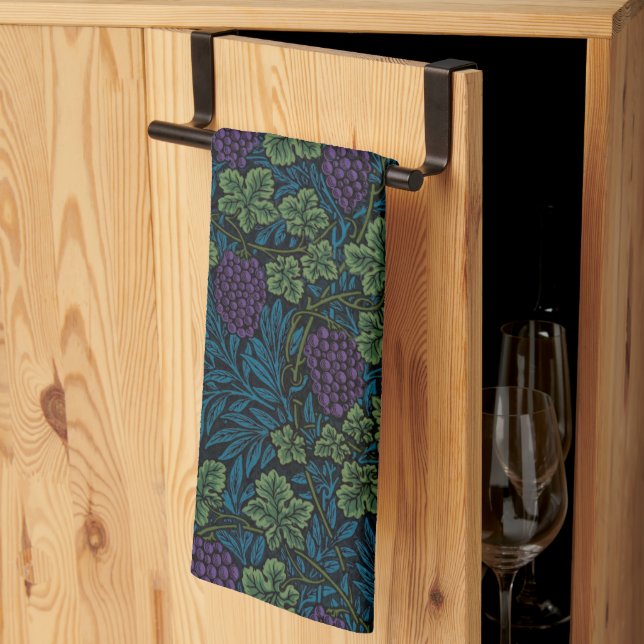 Elegant Vintage Grape Vines Tea Towel (Thirds Fold)