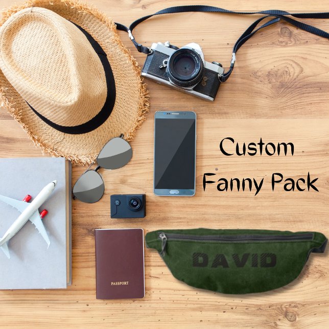 Elegant Vintage Green Faux Leather Personalised Bum Bags (Creator Uploaded)