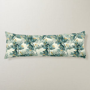 Elegant Vintage Green Foliage Leaves Bedding Body Cushion