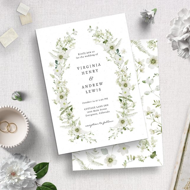 Elegant Vintage Greenery Wedding Invitation (Creator Uploaded)