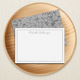 Elegant Vintage Grey Jasmine Floral Botanical Card