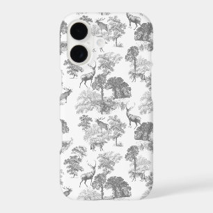 Elegant Vintage Grey White Woodland Animals