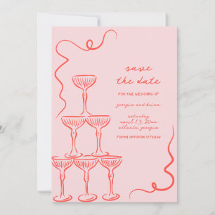 Elegant Vintage Hand Drawn Save The Date  Invitation