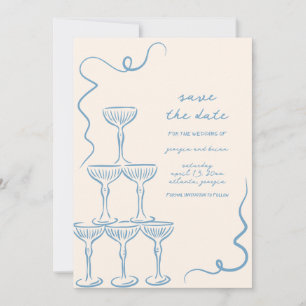Elegant Vintage Hand Drawn Save The Date  Invitation