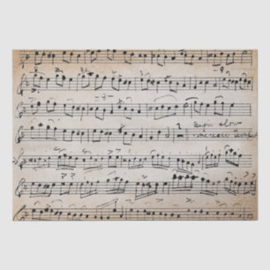 Elegant Vintage Handwrite Sheet Music Notes Kraft