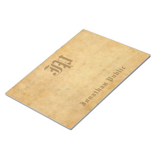 Elegant Vintage Handwritten Monogram Template Notepad