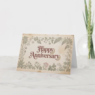 Elegant Vintage "Happy Anniversery" Design Card