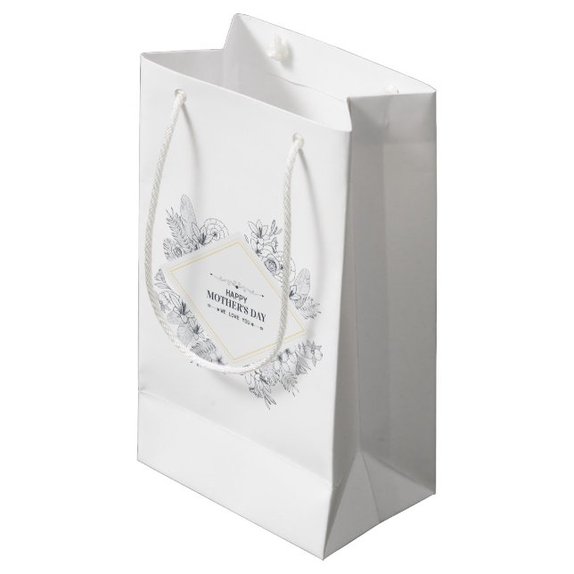 Elegant Vintage Happy Mother's Day | Gift Bag (Front Angled)