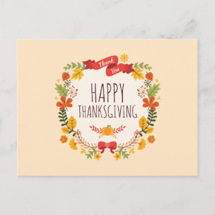 Elegant Vintage Happy Thanksgiving Postcard