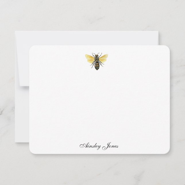Elegant Vintage Honey Bee Notes (Front)