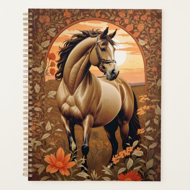 Elegant Vintage Horse By Sunset Planner (Front)