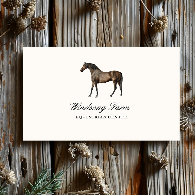 Elegant Vintage Horse Equestrian Business Card (Creator Uploaded)