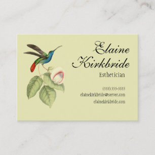 Elegant Vintage Hummingbird Salon Appointment Card