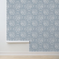 Elegant Vintage Hydrangea Bow Soft Blue Pattern
