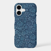 Elegant Vintage Indigo Blue Floral