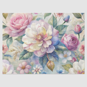 Elegant Vintage Inspired Dreamy Floral Ephemera Tissue Paper