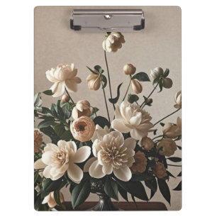 Elegant vintage-inspired floral soft delicate  clipboard