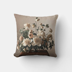 Elegant vintage-inspired floral soft delicate cushion