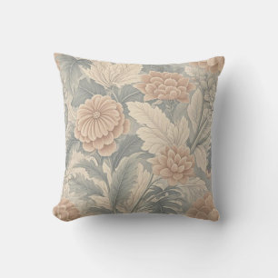 Elegant vintage-inspired floral soft delicate cushion