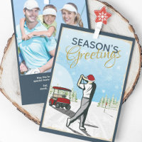 Elegant Vintage Inspired Golf Photo Christmas