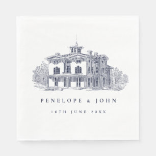Elegant Vintage Italian Villa Destination Wedding Napkin
