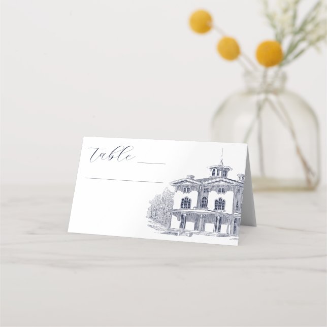 Elegant Vintage Italian Villa Destination Wedding  Place Card (Front)