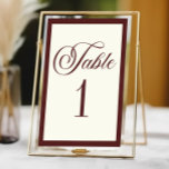 Elegant Vintage Ivory Dark Burgundy Wedding Table Number<br><div class="desc">This is an Elegant Vintage Ivory Dark Burgundy Wedding Table Number!</div>