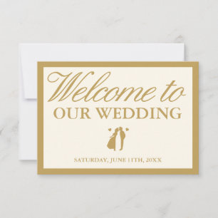  Elegant Vintage Ivory Wedding Welcome Card