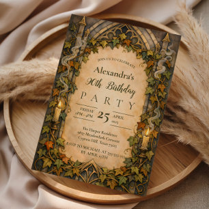 Elegant Vintage Ivy Arch 90th Birthday Invitation