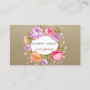 Elegant Vintage ,Kraft,Floral Business Card