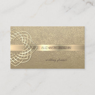 Elegant Vintage ,Kraft,Gold Confetti Business Card