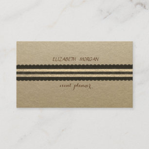 Elegant Vintage ,Kraft,Stripes Business Card