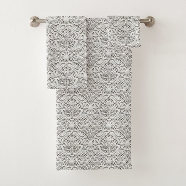 Elegant Vintage Lace Bath Towel Set (Insitu)