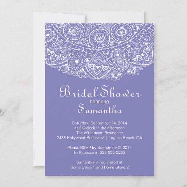 Elegant Vintage Lace Bridal Shower Invitation (Front)