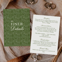 Elegant Vintage Lace Olive Green Wedding Details