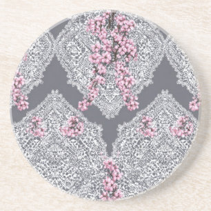 Elegant Vintage Lace Pink Floral Shabby Chic  Coaster