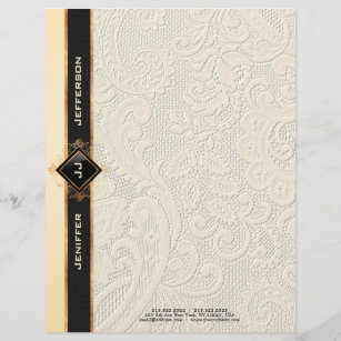 Elegant vintage lace texture Stationery Paper Custom Letterhead