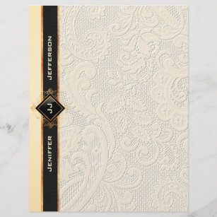 Elegant vintage lace texture Stationery Paper Custom Letterhead
