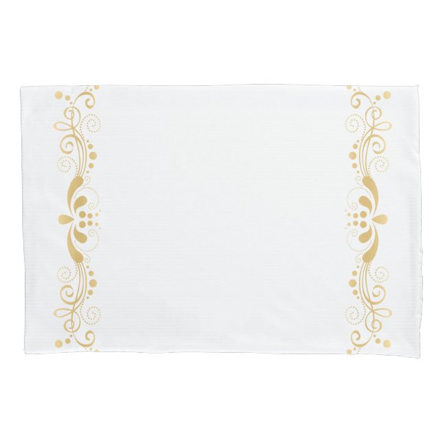 Elegant Vintage Light Gold Lace Design Pillowcase (Front)