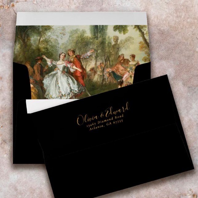 Elegant Vintage Lined Wedding Envelope (Creator Uploaded)