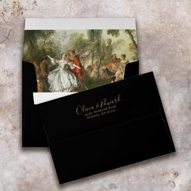 Elegant Vintage Lined Wedding Envelope (Creator Uploaded)