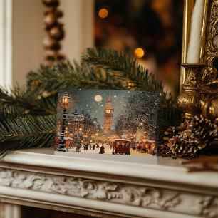 Elegant Vintage London Christmas Holiday Postcard
