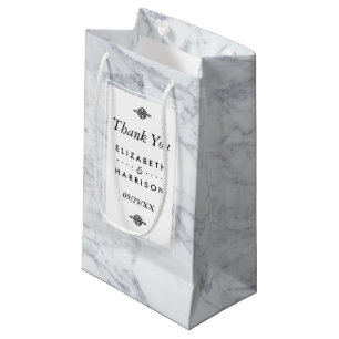 Elegant Vintage Marble Wedding Favour Small Gift Bag