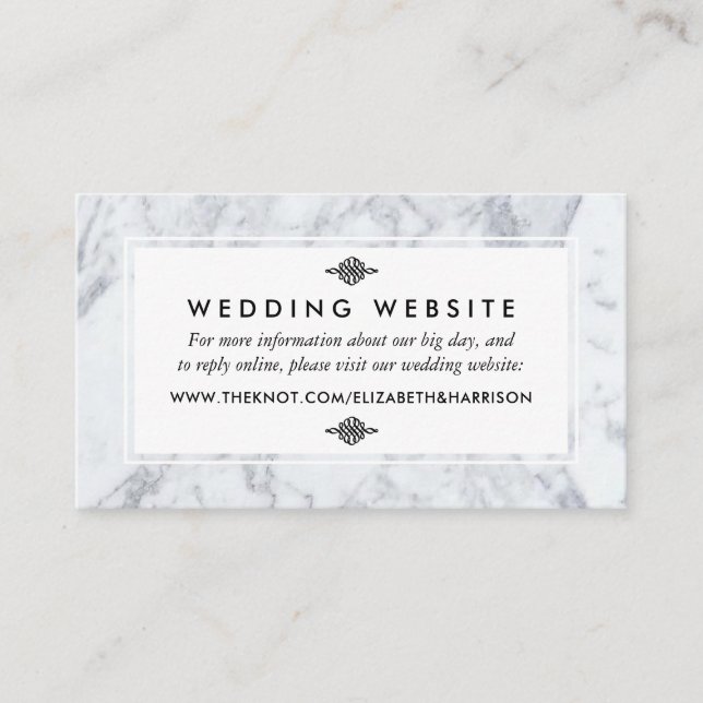 Elegant Vintage Marble Wedding Website Insert (Front)