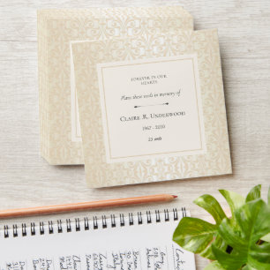 Elegant Vintage Memorial Funeral Seed Packet  Envelope