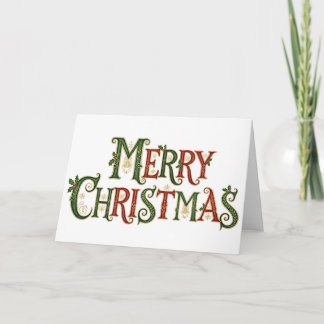 Elegant Vintage Merry Christmas Calligraphy Card